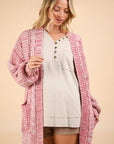 VERY J Cable Knit Open Front Cardigan