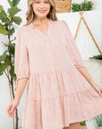 e Luna Dot Button Down Tiered Dress