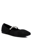 Sassie Pearl Embellished Ballerina Flats