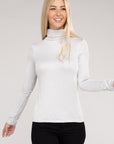 Zenana Ribbed Turtle Neck Long Sleeve Top