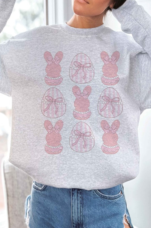 COQUETTE BUNNIES AND EGGS Graphic Sweatshirt