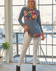 Celeste Full Size Tropical Print Long Sleeve T-Shirt