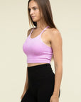 Zenana Washed Ribbed Seamless Cropped Cami Top