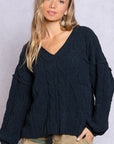 POL V-Neck Sweater with Open Back - Online Only