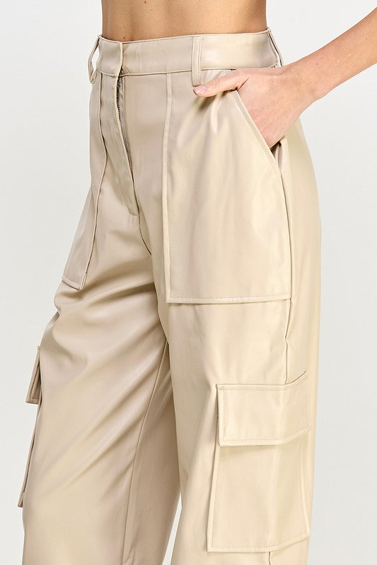 Sweet Generis Relaxed Vegan Leather Cargo Pants