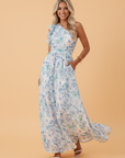 Floral Ruffle One Shoulder Maxi Dress