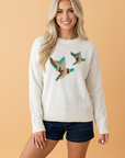 Mallard Drop Shoulder Long Sleeve Pullover Sweater