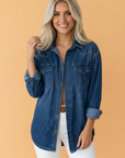 Western Denim Patch Pockets Long Sleeve Shirt