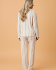 Floral Stripe Long Sleeve Shirt & Pant Pajama Set