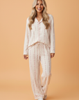 Floral Stripe Long Sleeve Shirt & Pant Pajama Set
