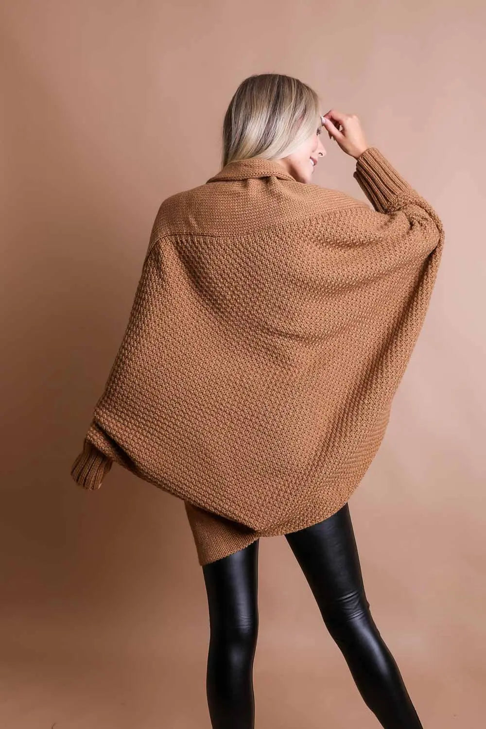 Textured Oversized Cardigan – Cozy Longline Knit