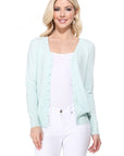 MAK Women's V-Neck Button Down Knit Cardigan Sweater