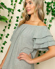 e Luna PLUS Off Shoulder Tiered Ruffle Top