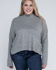 Plus Drop Shoulder Long Sleeve Top