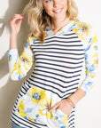 e Luna Striped Floral Mix Sweatshirt