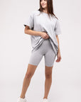 Zenana Cotton Round Neck Top & Biker Shorts Set