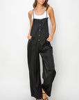 HYFVE Half Button Sleeveless Straight Jumpsuit