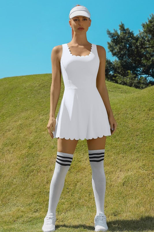 Women&#39;s Workout Golf Tennis Dress with Shorts Pocket