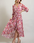 Bohemian Floral High and Low Maxi Dress