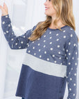 e Luna Polka Dot Colorblock Top