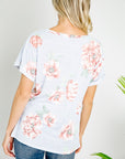 e Luna PLUS Triblend Floral V-Neck Top