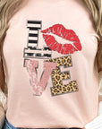 LOVE Multi Pattern Valentine PLUS SIZE Graphic Tee