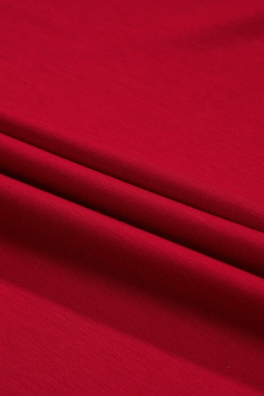 Solid Ruched Long Sleeve Midi Dress