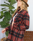 e Luna PLUS Fuzzy Plaid Button Down Shacket