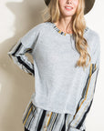 e Luna Plus Solid Multi Stripe Mixed Top