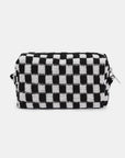 Zenana Checkered Pattern Knitted Cosmetic Pouch