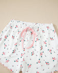 Floral Ribbed Crop Top & Shorts Lounge Set