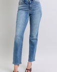 Judy Blue Full Size Wash Thermal Straight Jeans with Pockets