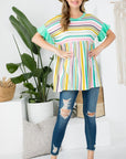 e Luna PLUS Striped Babydoll Tunic Top