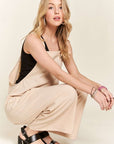 ADORA Knotted Wide Strap Wide Leg Overalls