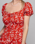 Floral Sweetheart Neck Dress - Online Only