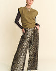 Davi & Dani Leopard Wide Leg Pants