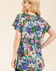 Celeste Full Size Round Neck Short Sleeve Floral T-Shirt