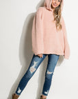 e Luna Fuzzy Faux Fur Oversized Sweatshirt