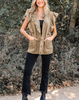 Denim Patchwork Ruffle Sleeve Jacket Vest