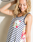 e Luna PLUS Striped Floral Mix Tank