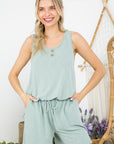 e Luna PLUS Washed Comfy Terry Romper