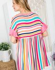 e Luna PLUS Striped Babydoll Tunic Top