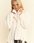 Davi & Dani Faux Fur Zip Up Jacket