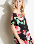 e Luna PLUS Floral One Shoulder Top