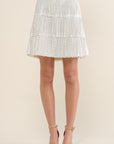 Rhinestone Suede Fringe Skirt