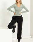 Cute Take High-Waisted Pintuck Sweatpants