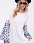 e Luna Animal Mixed Volume Sleeve Top