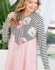 e Luna Floral Stripe Mixed Sweatshirts