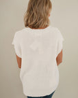 Western Horseshoe Crochet Short Sleeve Sweater
