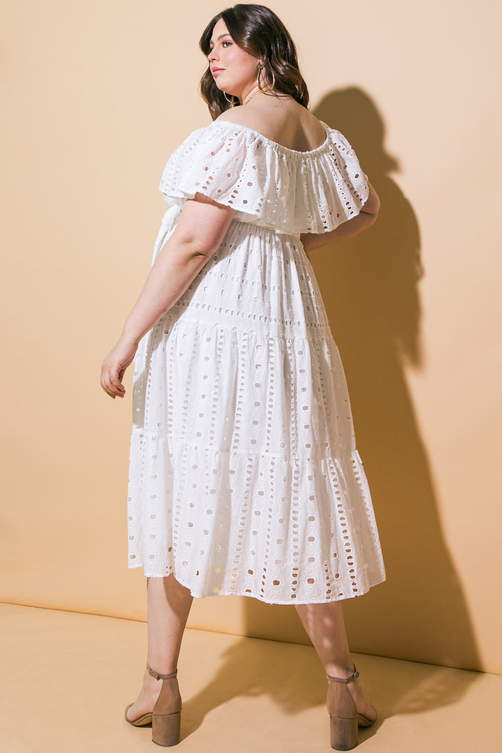 Flying Tomato Catching My Breath Eyelet Midi Dress